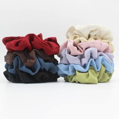 China High Quality Polyester Hair Scrunchies Elastic Hair Bands Hao Han Wholesale Self-Designed Hair Scrunchies Accessories for sale