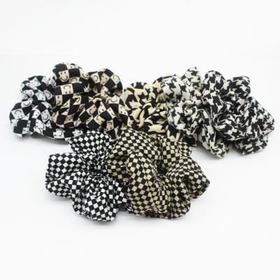 China High Quality Girls Hair Scrunchies Polyester Hair Scrunchies Seller Elastic Band Hao Han Wholesale Self-Designed Arrivals Hair Scrunchies for sale