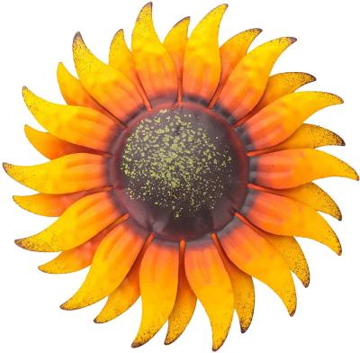 China 6 Inch Sunflower Metal Flower Wall Decor Metal Country Wall Art Decorations Hanging for Bathroom Indoor Outdoor Home Kitchen for sale