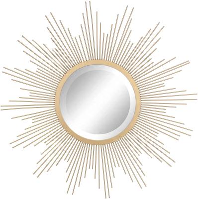 China Round Shape Sunburst Transitional Wall Mirror 24 Inch & Gold Colors for sale