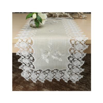 China Luxurious Universal Table Runner Table Runner Floral Stripe Design Towel Embroidered Ribbon for sale