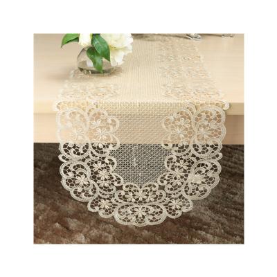 China Multiple size table runner embroidery table ribbon customized lace table linen stripe for sale