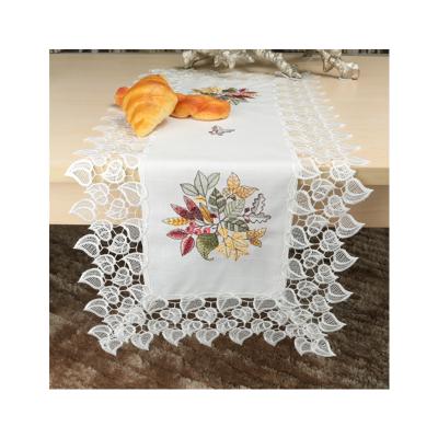 China Stripe Lace Table Design Embroidered Table Runner Ribbon Party Hotel Wedding Home Decorations for sale