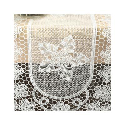 China Flower Design Rose Floral Lace Table Cloth Table Runner Multiple Size Table Runner Ribbon for sale