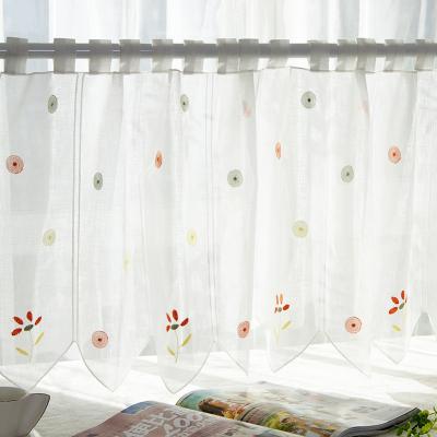 China Modern Sun Shade Half Shade Curtain Kitchen Door Partition Decorative Embroidery Curtain for sale