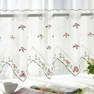 China Modern Sun Shade Half Shade Curtain Kitchen Door Partition Decorative Embroidery Curtain for sale