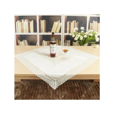 China Decorative Lace Design Table Cover Square 85*85 Table Cloth Floral Design Tablecloth for sale