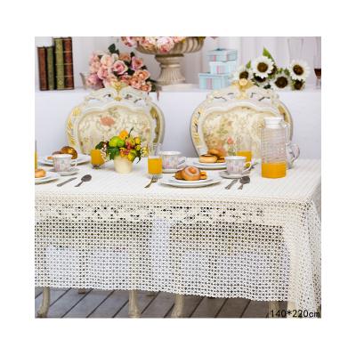 China white hollow embroidery lace tablecloth table cover decorative table cloth for sale