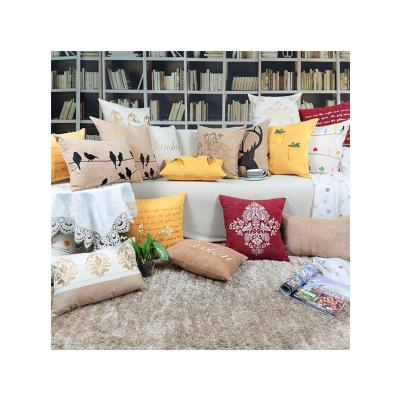 China Home Decorative Luxury Velvet Embroideried Tile Throw Cushion Cover For Outdoor Sofa Chair Car for sale