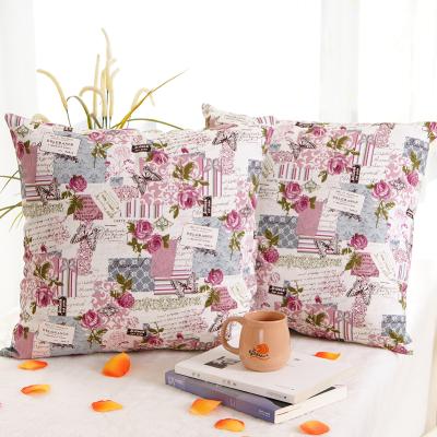 China Decorative Cotton Fabric Waist Pillow Cover Print Square Cozy Home Decor Canvas Cushion Covers for sale