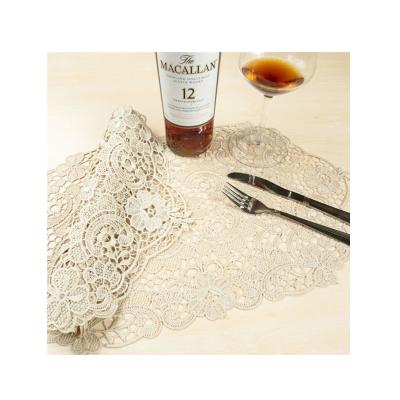 China Decorative Lace Embroidery Design Table Mat Place Mat Doily For Dining Table for sale