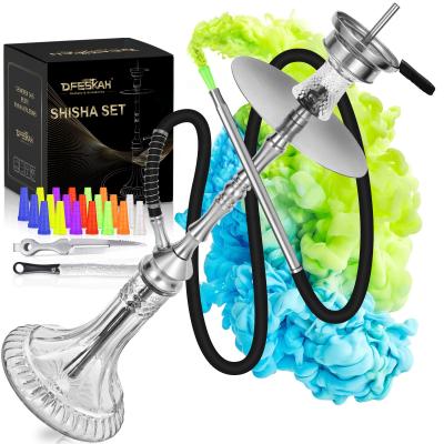 China Factory Wholesale Stainless Steel Customized Stainless Steel Hookah Set Medium Hookah Shisha V2A With 1 Hose Handle OEM New Portable Sheesha for sale