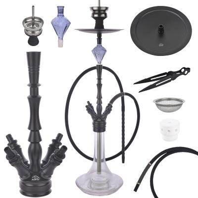 China Aluminum Alloy Shisha Hose Hookah Set With Travel Case, With Silicone Hookah Bowl Charcoal Holder Charcoal Tongs for sale