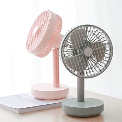 China Nordic style small portable multi functions lower noise ship adjustable cooler usb rechargeable desktop fans with 4000mah battery for sale