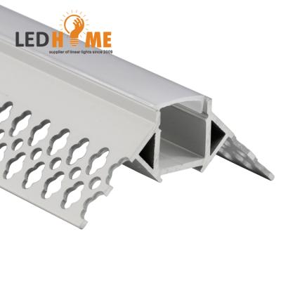 China AL-D26 decorations plaster corner recessed drywall mounted led aluminum extrusion profile for led strip use for sale