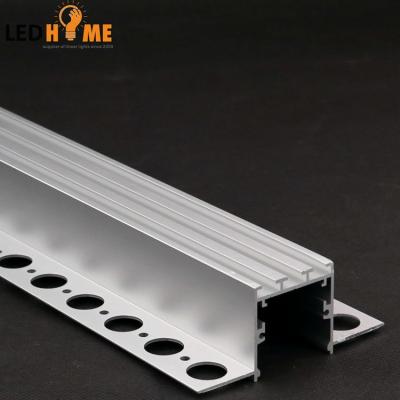 China Decorations Recessed Drywall Aluminum Led Profile With Long Flange , Ceiling Led Alu Channel For 10mm Wide Strip for sale