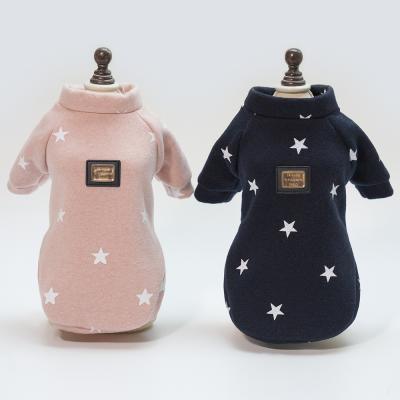 China Wholesale 100% cotton dog clothes pet clothes autumn and winter new five-pointed star geometric patterns sweater for sale