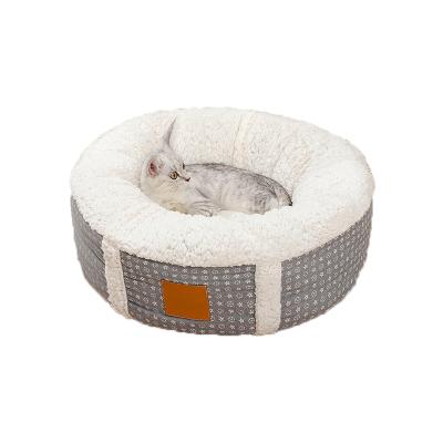 China Windproof and Warm Washable Cat Board Cushion Round Comfortable Luxurious Warm Mechanical Pet Wash for sale