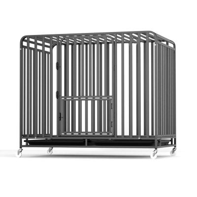 China Wholesale Breathable Heavy Duty Luxury Dog Portable Metal Crate On Wheels For Large Pets for sale