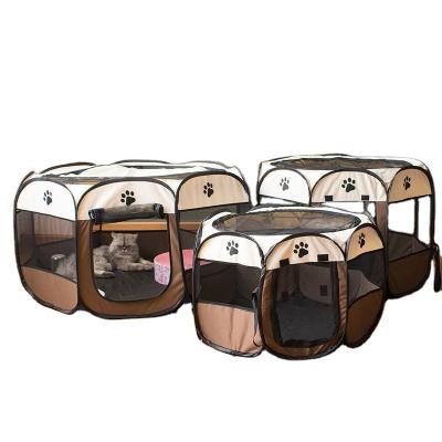 China Foldable Oxford Cloth Cat Dog Cage Fence Octagonal Pet Dog Cage Breathable Net Tent Cat And Dog Delivery Room Net Tent for sale