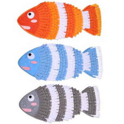 China Viable Fish Shaped Nose Non Slip OEM Pet Feeding Mat For Dog for sale