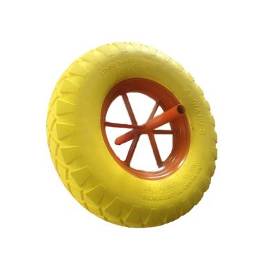 China Factory Sale Big Quality PU Foam Flat Freewheel Flat Solid Tire For Hand Truck Trolley Wheelbarrow for sale