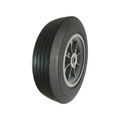 China Quality 8inch Flat Free Height Solid Rubber Wheel Solid Tire Flat Free Rubber Wheel For Hand Truck Trolley Wheelbarrow for sale