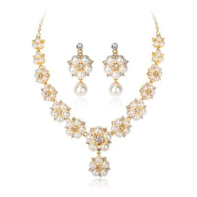 China 2021 new arrivals fashion TRENDY gift wedding jewelry sets bride necklace and earring luxury factory wholesale for sale