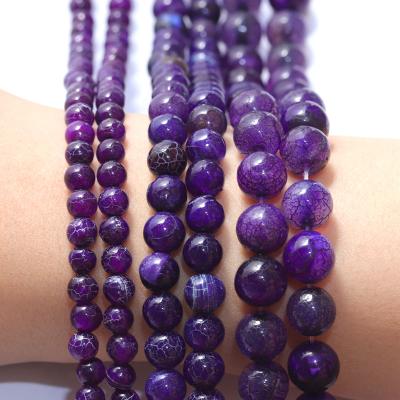 China DIY Jewelry Hand Making Natural Turtle Veins Agate Purple Stone Agates Beads For Jewelry Making for sale