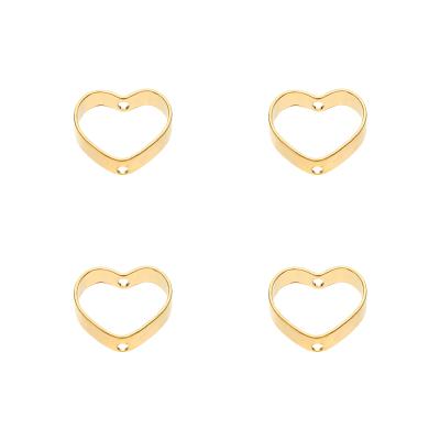 China Copper Copper-plated true love heart-shaped double-hole beaded ring ring DIY accessories for jewelry making for sale