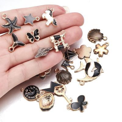 China Popular Colorful Oil Drop Star Charms Enamel Metal Alphabet Pendant For DIY Necklace Jewelry for sale