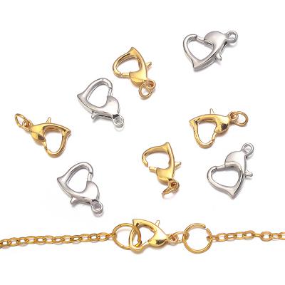 China Copper Alloy Metal Heart Lobster Clasp DIY Gold Plated Jewelry For Jewelry Making Handmade Jewelry Material for sale