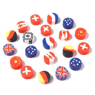 China 50PCS/Bag 10mm Hot Selling Soft Clay Sprinkles Soft Pottery National Flag For Mud Decoration Diy Filler Accessories for sale