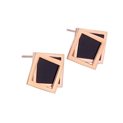 China FASHIONABLE 2021 earrings ladies square earrings stainless steel fashion jewelry for sale