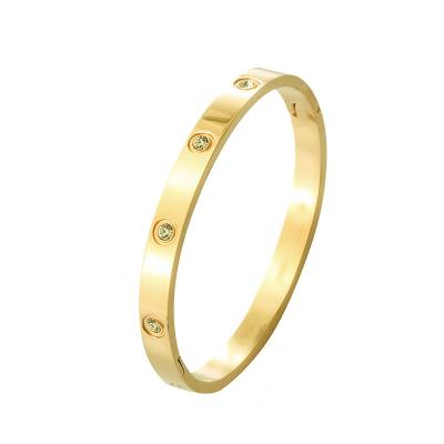 China 2022 Fashion FASHION Bangle Famous New Arrival Brand Gold Jewelry Gold Plated Red Green Bangles for sale