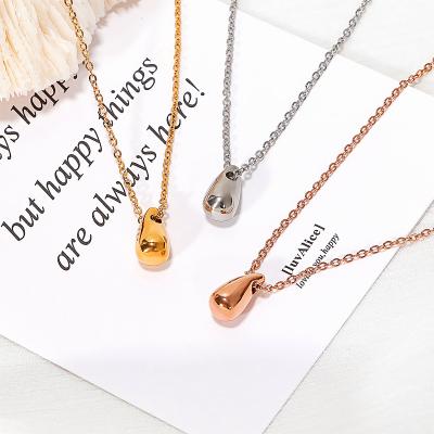 China TRENDY Stainless Steel Water Drop Necklace Raindrop Necklace Tasty Christmas Gift Idea for sale