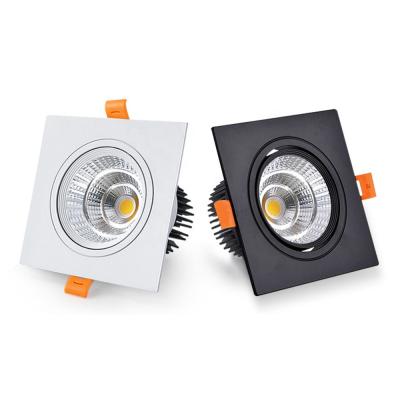 China Modern Commercial Hotel Lighting 10w COB Single Triple Square Recessed Double Head Grill Led Downlight for sale