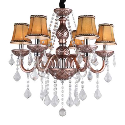 China Retro Farmhouse Chandeliers Luxury Crystal Antique Lamps Farmhouse Bar Ceiling Decorative Lighting Hanging Glass Pendant Chandelier for sale