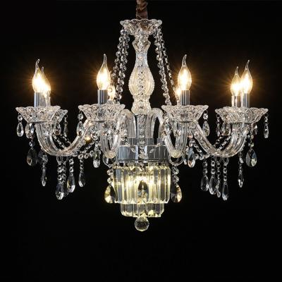 China Modern New Arrival Clear Glass Chandelier Lighting Modern Silver Luxury Crystal Chandelier Contemporary Indoor Pendant Light Lamp for sale