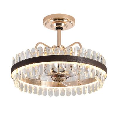 China American/Antique EUROPEAN/Retro Modern Home Led Ceiling Lamp Restaurant Hanging Lamp 56 Inch DC Fan Light With Electric Fan Chain Modern Vintage Crystal for sale