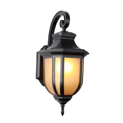 China European/American Antique Classic/Modern Antique Yellow Glass Rural Outdoor Lighting Lights Vintage Retro Outdoor Wall Lamp Porch Wall Lamp For Home Garage for sale