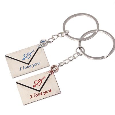 China Keepsake Gift Sample Order Accept 2 Pcs/Set Zinc Alloy Cheap His And Hers Metal Lovers Letter Keychains for sale