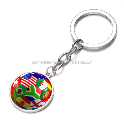 China Environmentally Friendly Country Metal World Cup National Flag Key Chain Ring Car Keychain Gift for sale