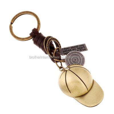 China Environmental Friendly Rush Delivery Key Chain Ring Hang Bag Holder DIY Genuine Leather Pendant For Couples for sale