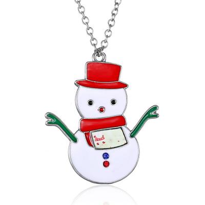 China Cute Christmas Stocking Jewelry Women Fashion Snowman Love Metal Pendant Necklace for sale