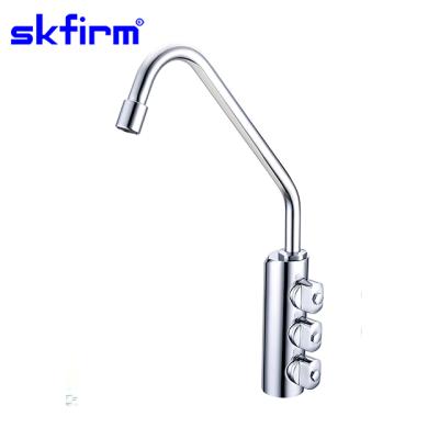 China Thermostatic Faucets Stainless Steel Chrome Plated 3 Way Faucet Soda Chilled Water Faucet For Sparkling Water Maker for sale