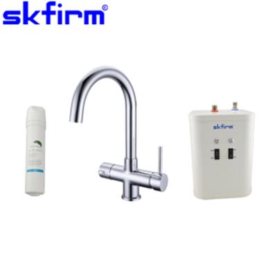 China Instant Thermostatic Faucets Boiling Water Dispenser Faucet 3 In 1 Hot And Cold Filter Water Supply Kitchen Faucet Mixer System for sale