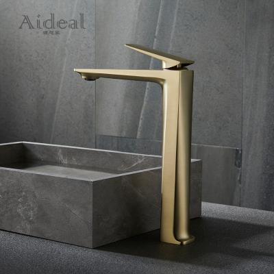 China Gold CE Cold Water Taps Single Handle Vessel Sink Vanity Bathroom Basin Faucet High Quality Large Metered Mixer Taps Hot for sale