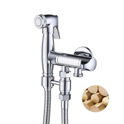 China Modern Hand Held Portable Brass Handheld Sprayer Shattaf Sprayer Toilet High Pressure Diaper Sprayer Toilet Bidet Sprayer for sale