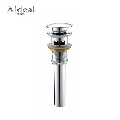 China Modern Bathroom Brass Pop Up Click Sink Sink Chrome Plated Drainer Waste Kits Drain Stopper for sale